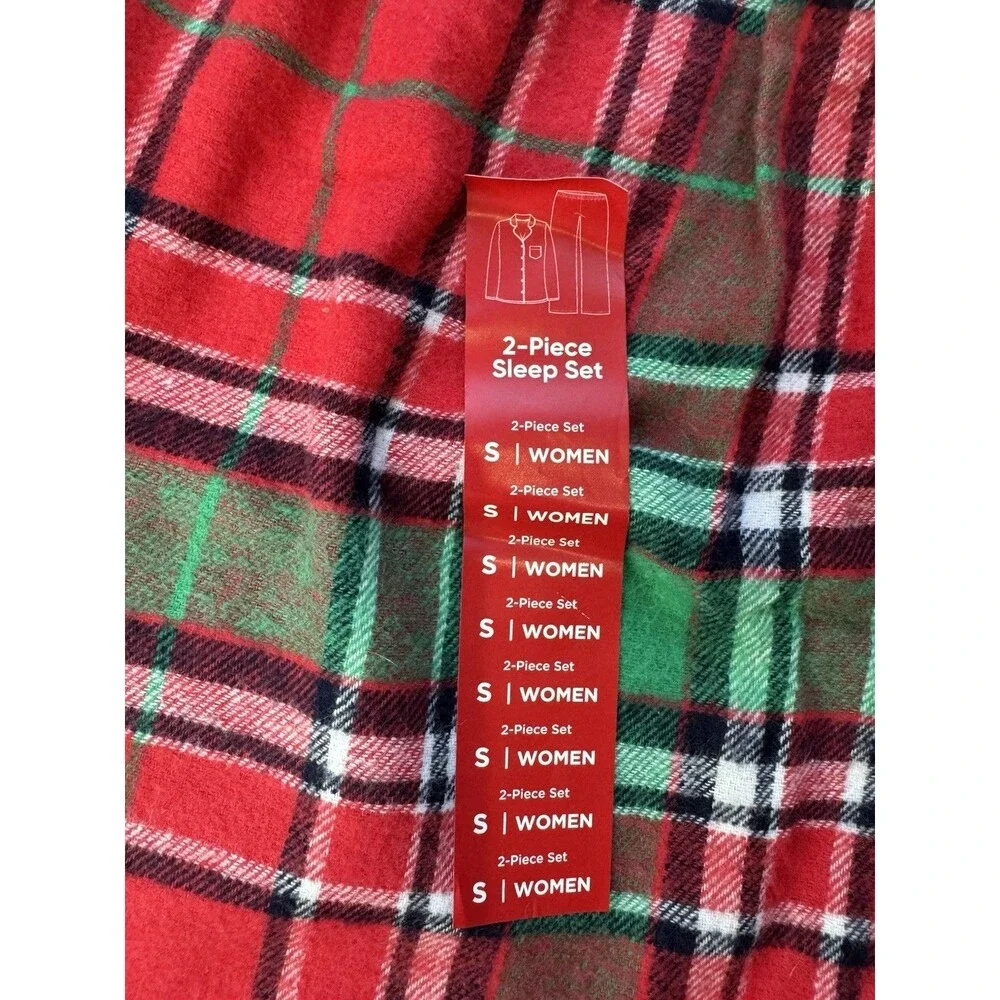 Jammies for your Families Women's Small Plaid 2 Pcs Pajama Set Flannel Pants NWT - Picture 10 of 13